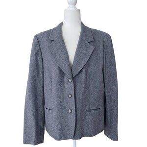 Pendleton Virgin Wool Gray Blazer Jacket Career size 18
